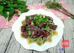韭菜绿豆芽炒猪红的做法图解10
