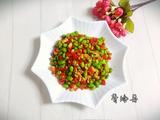 红椒炒毛豆肉末