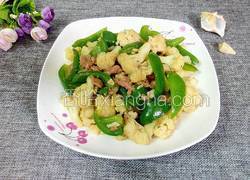肉沫圆椒炒菜花