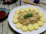 玉子豆腐烩金针菇