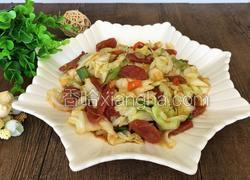 手撕包菜炒腊肠