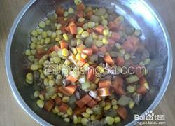 玉米红萝卜炒肉丁