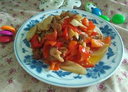 红辣椒杏鲍菇炒肉