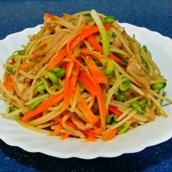 肉絲炒大豆芽菜