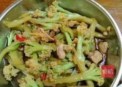 菜花炒肉的做法图解7