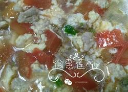 盖蛋肉丁西红柿汤