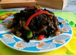 干蘑菇炒肉丝