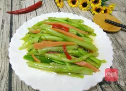 双椒空心菜杆炒火腿的做法图解8