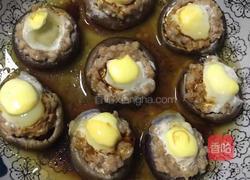 鹌鹑蛋肉糜蒸蘑菇的做法图解3