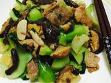香菇肉片炒江青菜