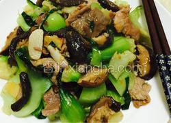 香菇肉片炒江青菜