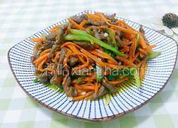 胡萝卜炒牛肉丝