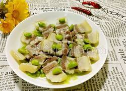 咸肉蒸毛豆子