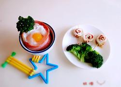培根鸡蛋杯西兰花