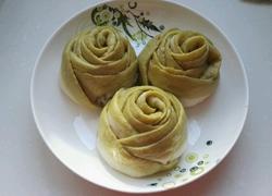 玫瑰花肉馒头（抹茶）