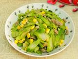 xo酱玉米粒炒菜心杆杆的做法[图]