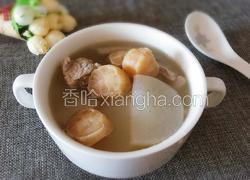 干贝萝卜肉片汤