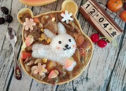 卡通兔咖喱牛肉饭