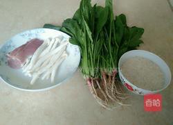 菠菜海鲜菇瘦肉粥的做法图解2