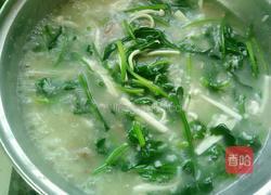 菠菜海鲜菇瘦肉粥的做法图解7