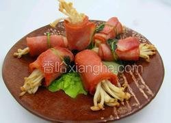 香煎培根金针菇卷