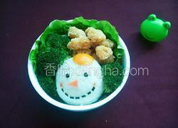 ＃圣诞节＃雪人饭团便当