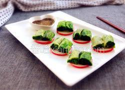 蒸鱼豉油菠菜卷