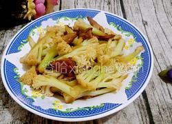 肉片炒花菜