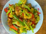 五花肉炒有机菜花