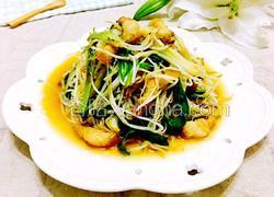 葱香花肉炒银芽