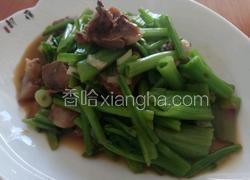 老屋私房菜肉炒菠菜梗