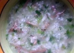 香菇青菜瘦肉猪皮粥