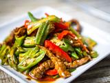 秋葵炒牛肉丝