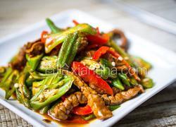 秋葵炒牛肉丝