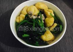 菠菜肉片豆腐泡汤
