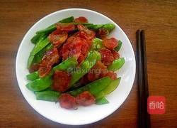 荷兰豆炒腊肠的做法图解9
