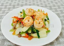 蒜香虾仁瘦肉炒茭白