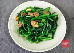 简易菜-瘦肉炒菜心的做法图解6