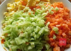 田园玉米火腿炒饭的做法图解3