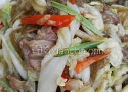 白菜地瓜粉丝炒肉片