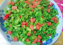 空心菜根炒火腿肠