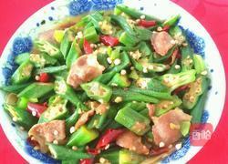 秋葵炒肉的做法图解5