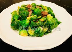 蒜蓉腊肉香炒抱子甘蓝(Brussels Sprouts）