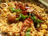 咖喱鱼丸腊肉饭