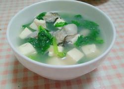 海蛎子豆腐茼蒿汤