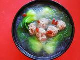 油菜粉丝丸子汤
