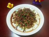 肉末榨菜香菇蒸豆腐的做法[图]