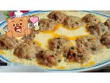 葱末肉丸蒸蛋