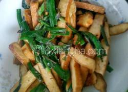 韭菜耗油炒豆腐干