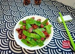 荷兰豆炒腊肠的做法图解7